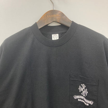 極美品◆クロムハーツ Tシャツ ポケットT 胸元ロゴ バックプリント クロス HONOLULU ブラック サイズL メンズ CHROME HEARTS 【AFB35】