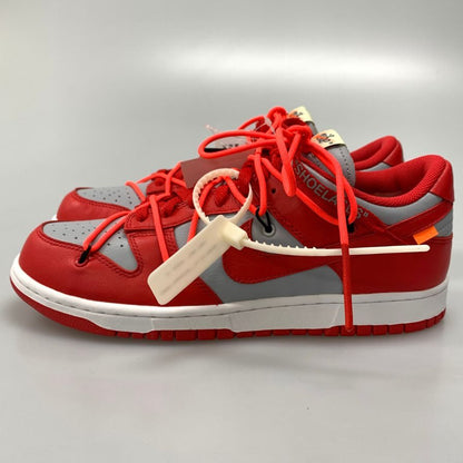 ナイキ×オフホワイト スニーカー ダンク ロウ  CT0856-600 レッド サイズ27.5 メンズ NIKE×OFF-WHITE 約27.5cm【AFD4】