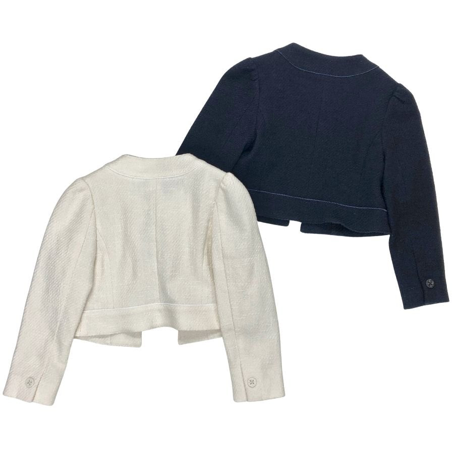 新品同様◆コムサエンジェル ジャケット 2枚セット ネイビー ホワイト 女の子用 キッズ サイズ120A COMME CA ANGEL 【AFB35】