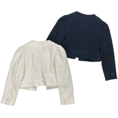 新品同様◆コムサエンジェル ジャケット 2枚セット ネイビー ホワイト 女の子用 キッズ サイズ120A COMME CA ANGEL 【AFB35】