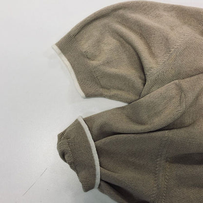 美品◆エルメネジルドゼニア ポロシャツ コットン サマーニット ベージュ系 サイズM メンズ Ermenegildo Zegna 【AFF19】