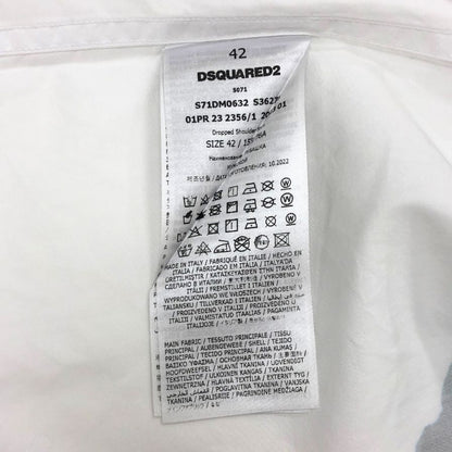 美品◆ディースクエアード 23SS ロングスリーブシャツ 花柄 グラフィック メンズ サイズ42 DSQUARED2 【AFB41】
