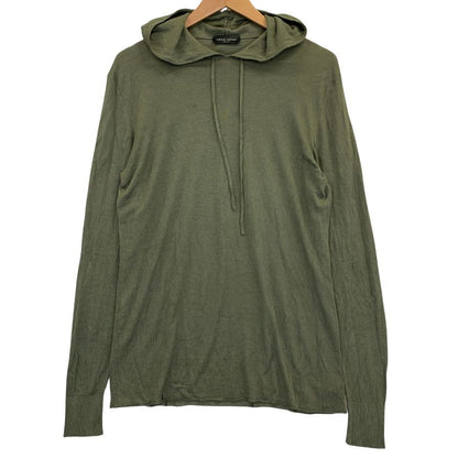 中古◆ロベルトコリーナ パーカー ニット ビスコース カシミア プルオーバー カーキ サイズ表記無し roberto collina 【AFB11】