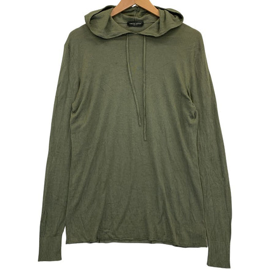 中古◆ロベルトコリーナ パーカー ニット ビスコース カシミア プルオーバー カーキ サイズ表記無し roberto collina 【AFB11】