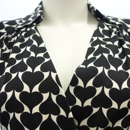 Good condition ◆ Diane Von Furstenberg long sleeve dress silk all over pattern black size 0 DIANE VON FURSTENBERG [AFB13] 
