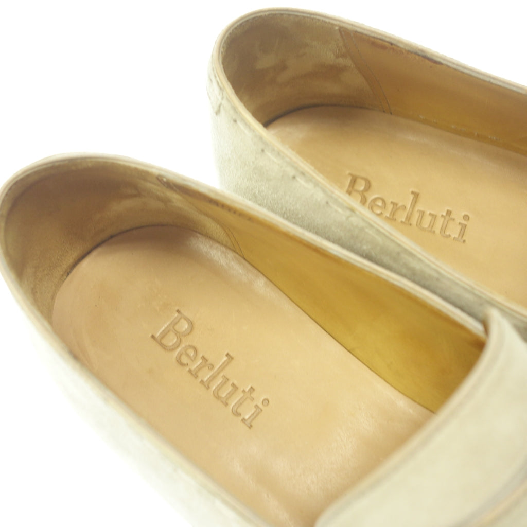 Good condition ◆ Berluti leather shoes loafers suede men's UK9 beige Belruti [LA] 