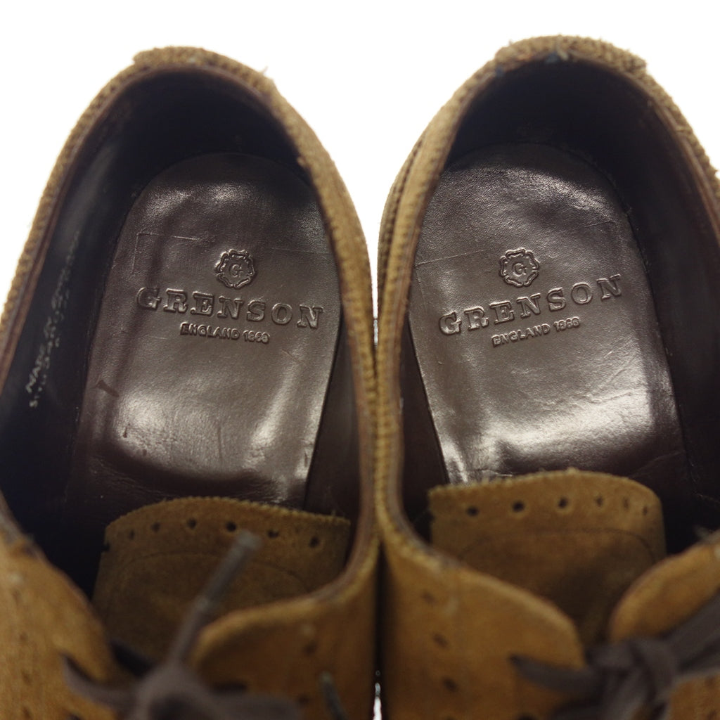 Good condition◆Grenson leather shoes suede inner feather punched cap toe men's brown size 7E Grenson [LA] 