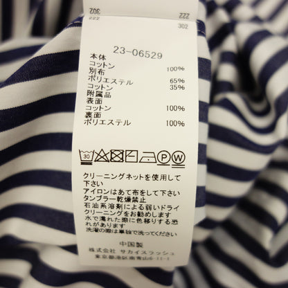 極美品◆サカイ シャツワンピース Cotton Poplin Dres ストライプ 23-06529 ブルー サイズ2 レディース sacai【AFB32】