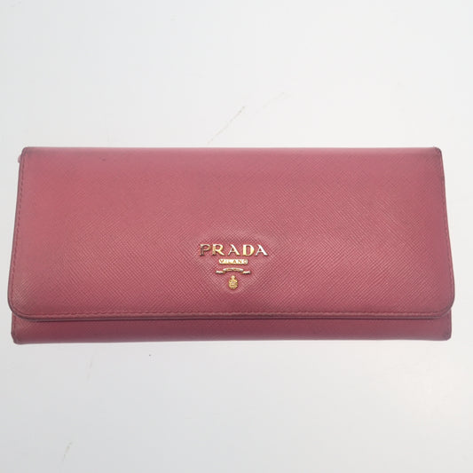 プラダ 長財布 サフィアーノ ロングウォレット ピンク PRADA【AFI18】【中古】