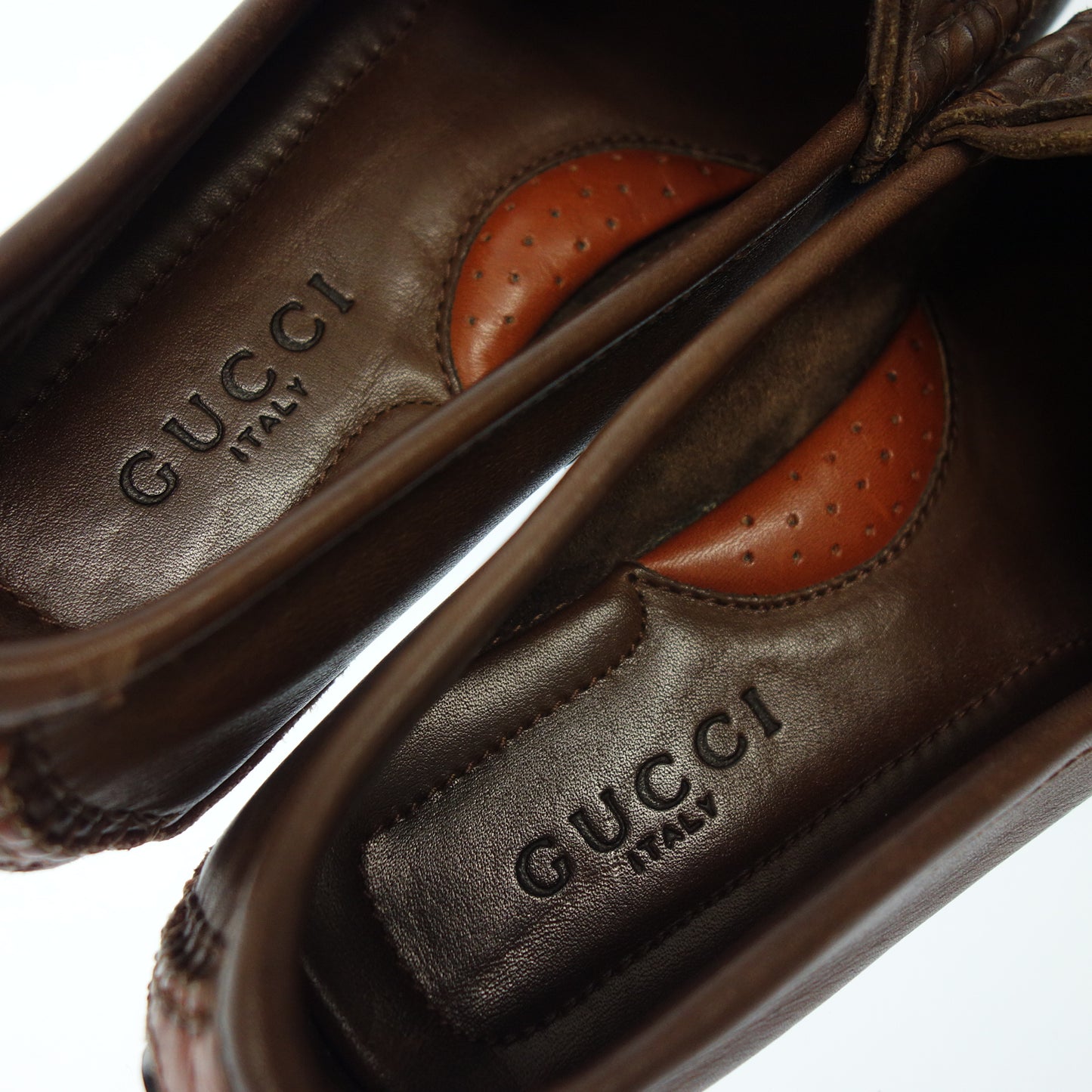 美品◆グッチ レザーローファー ビットローファー レディース 35.5 茶 GUCCI【AFC50】