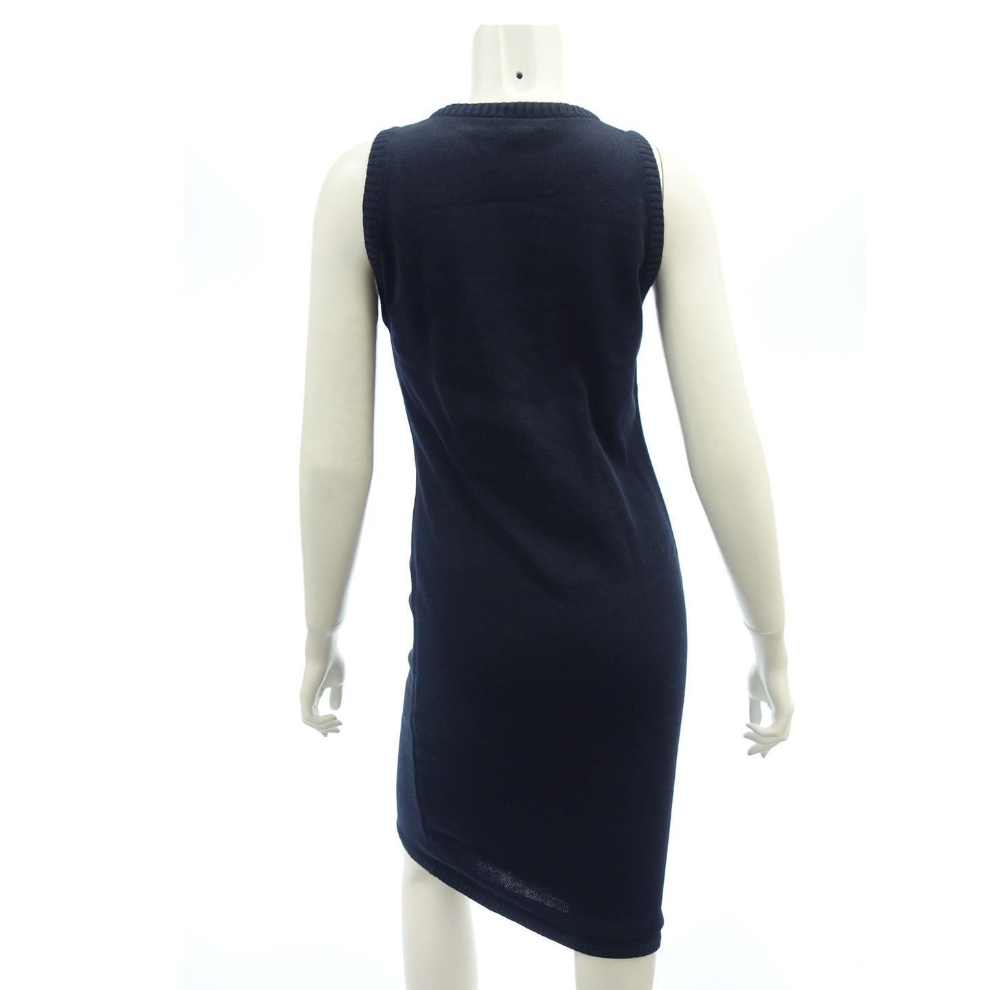 Used ◆Hermes knit dress sleeveless cotton ladies navy size 40 HERMES [AFB32] 