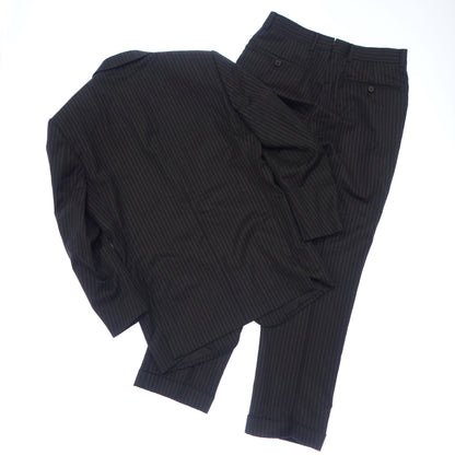 Good Condition ◆ Ermenegildo Zegna Suit Setup Tailored Single Stripe 2B Men's Black Size 44 Ermenegildo Zegna [AFB43] 