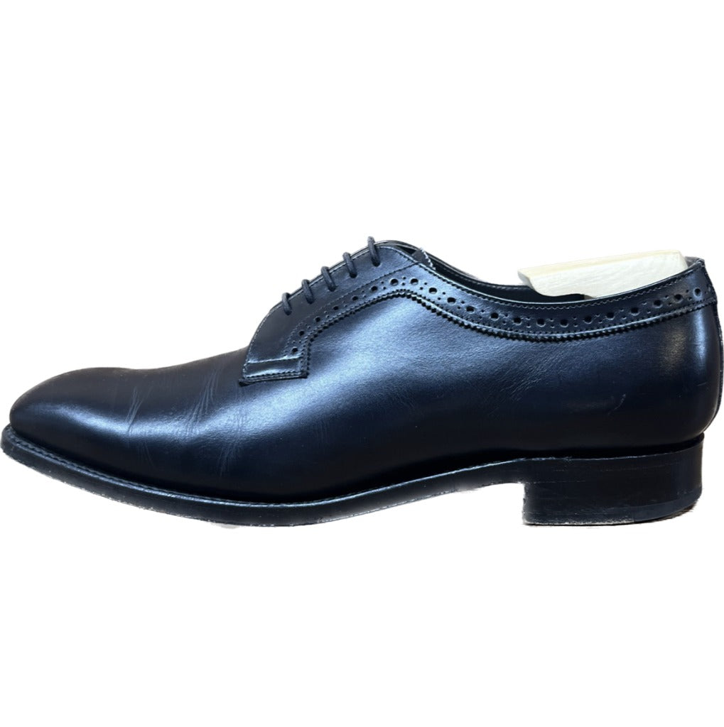 美品◆チーニー プレーントゥシューズ ブローギング ブラック UK7.5 CHEANEY