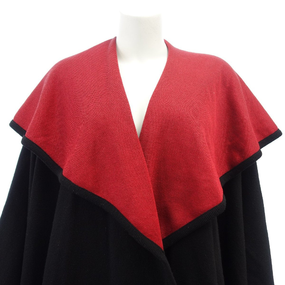 Good condition◆Bally Cape Poncho Women's Black Red BALLY [AFB51] 