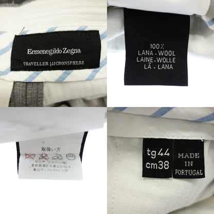 美品◆エルメネジルド ゼニア スラックス ウール メンズ グレー系 サイズ44 Ermenegildo Zegna【AFB44】