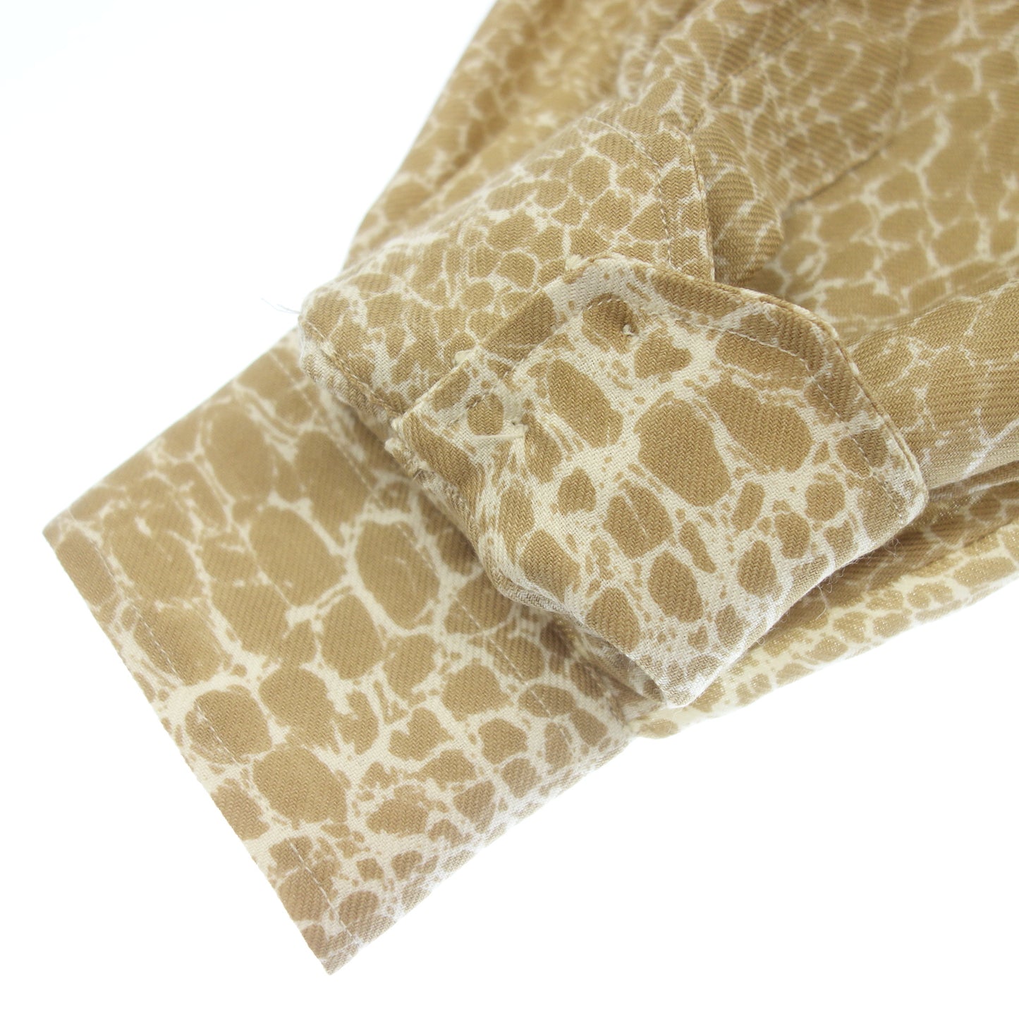 Very good condition◆CELINE long sleeve shirt giraffe pattern silk beige size 38 ladies CELINE [AFB6] 
