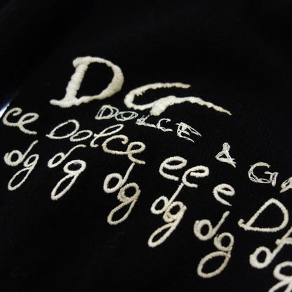 Dolce &amp; Gabbana Knit Sweater Embroidery Cashmere 100 Men's Black 52 DOLCE&amp;GABBANA [AFB3] [Used] 