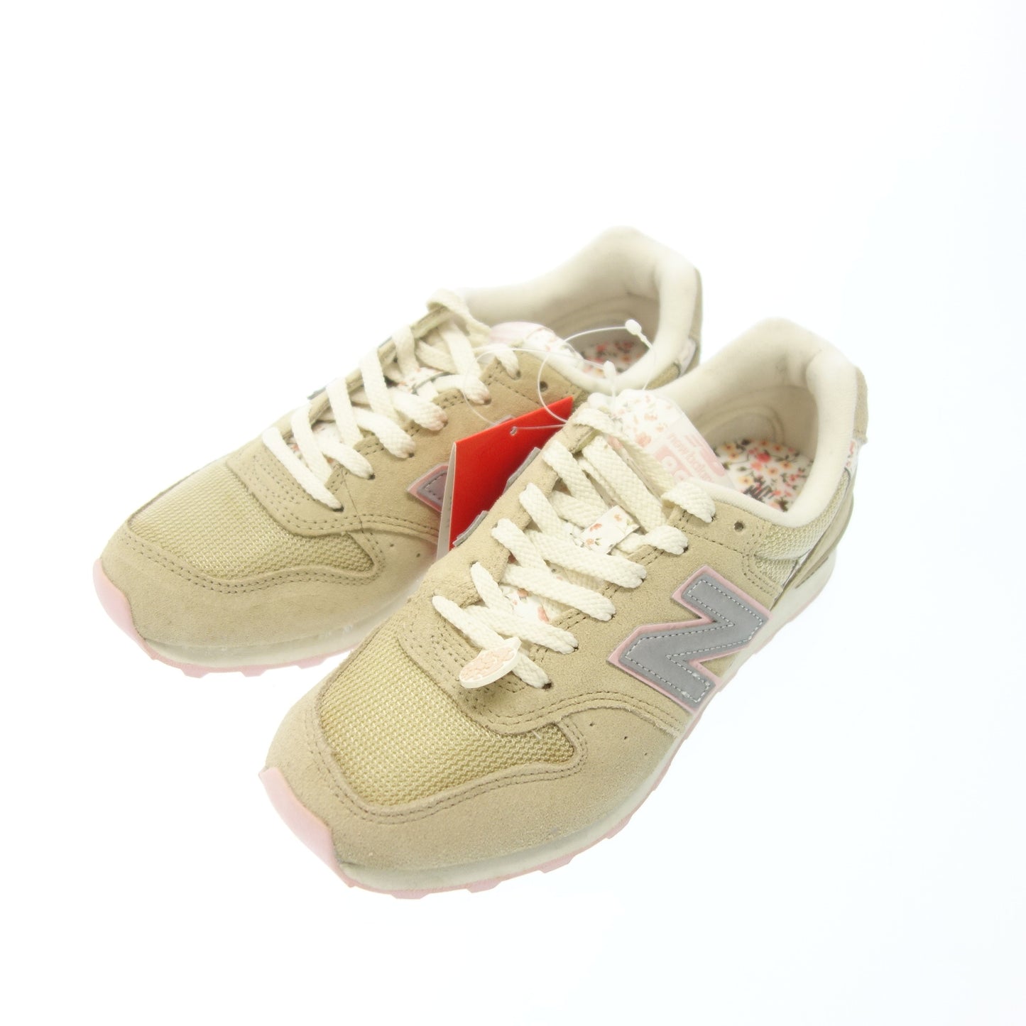 極美品◆ニューバランス アースミュージックエコロジー スニーカー WR996 EMB レディース 23 ベージュ new balance earth music echorogy【AFD5】