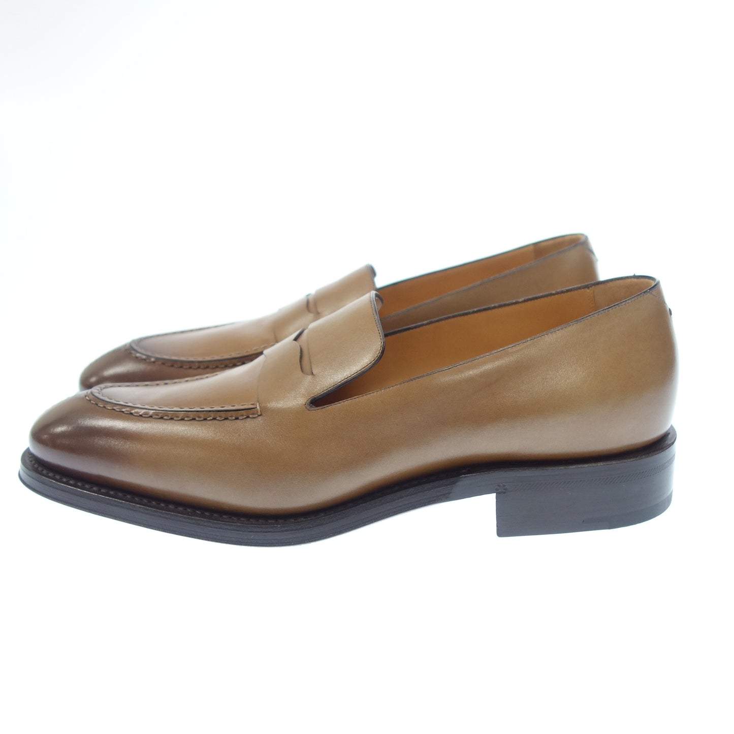 Very good condition ◆Louis Vuitton leather loafer slip-on men's brown size 9M LOUIS VUITTON [AFC44] 