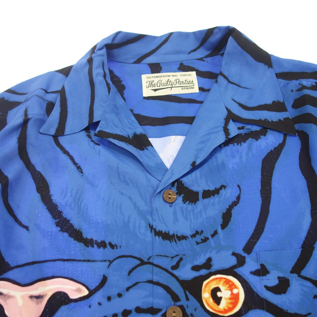 Very good condition◆WACKO MARIA TIMLEHI Hawaiian shirt rayon men's blue size L WACKO MARIA TIMLEHI [AFB15] 