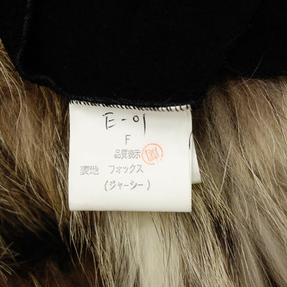 Very good condition ◆Fox fur leather coat black [AFG1] 