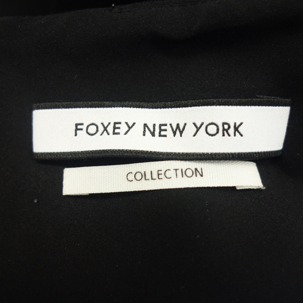 美品◆フォクシーニューヨーク 39467 半袖ワンピース レディース ブラック サイズ38 FOXEY NEW YORK【AFB32】