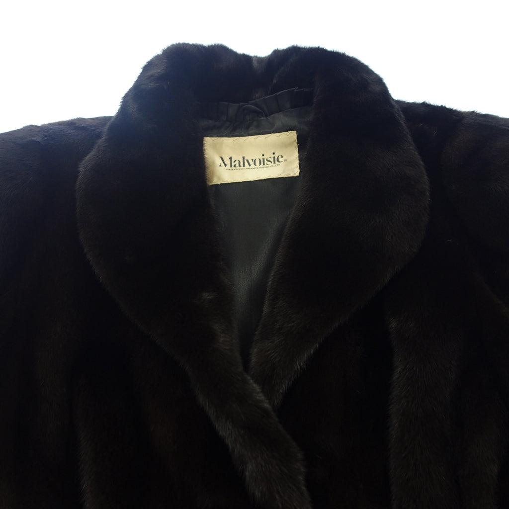 Good condition ◆ Malvoisie Black Glama Mink Half Coat Size 15 Black Malvoisie BLACKGLAMA [AFF19] 