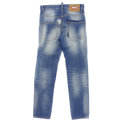 美品◆ディースクエアード デニムパンツ ジーンズ ダメージ加工 Skater Jean S71LB0456 青 メンズ サイズ42 DSQUARED2【AFB47】