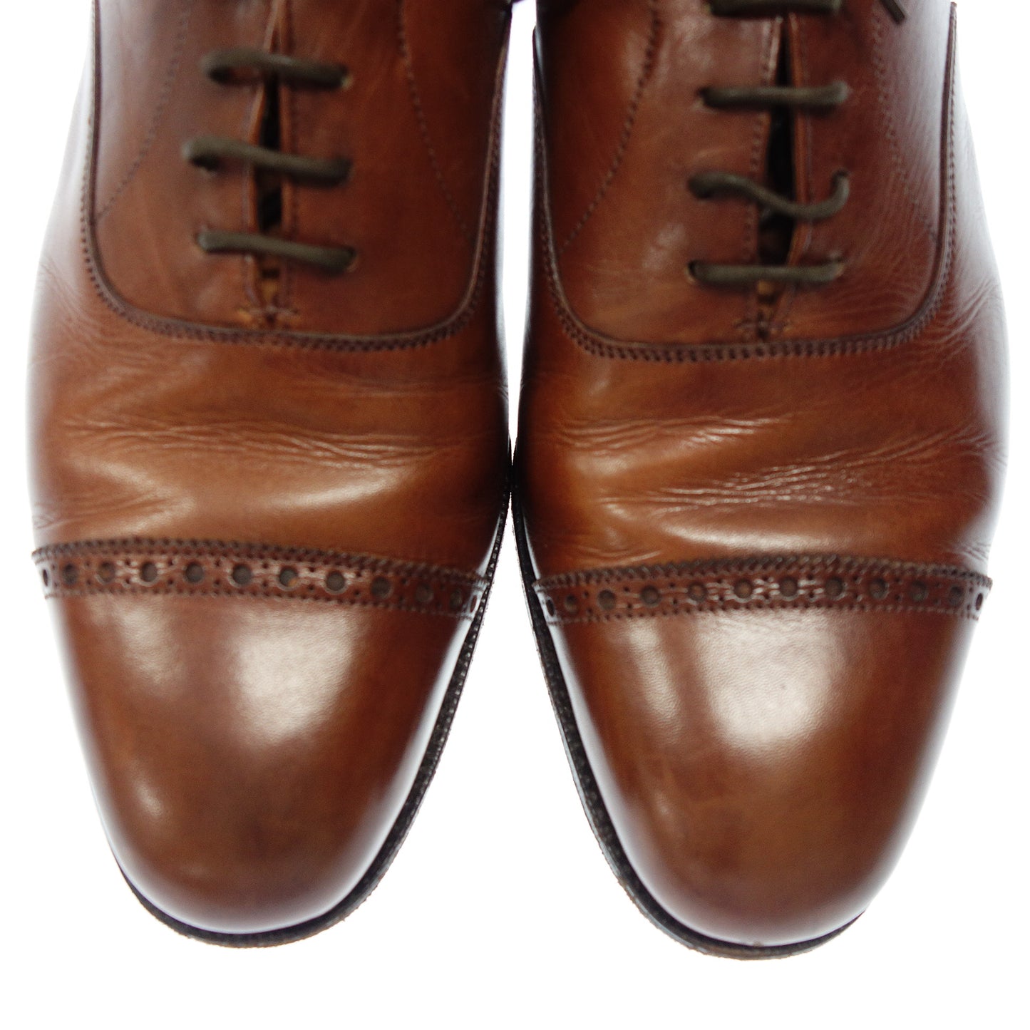 Used Edward Green Leather Shoes Punched Cap Toe Old Logo 88 Men's Brown Size 7.5E EDWARD GREEN [LA] 