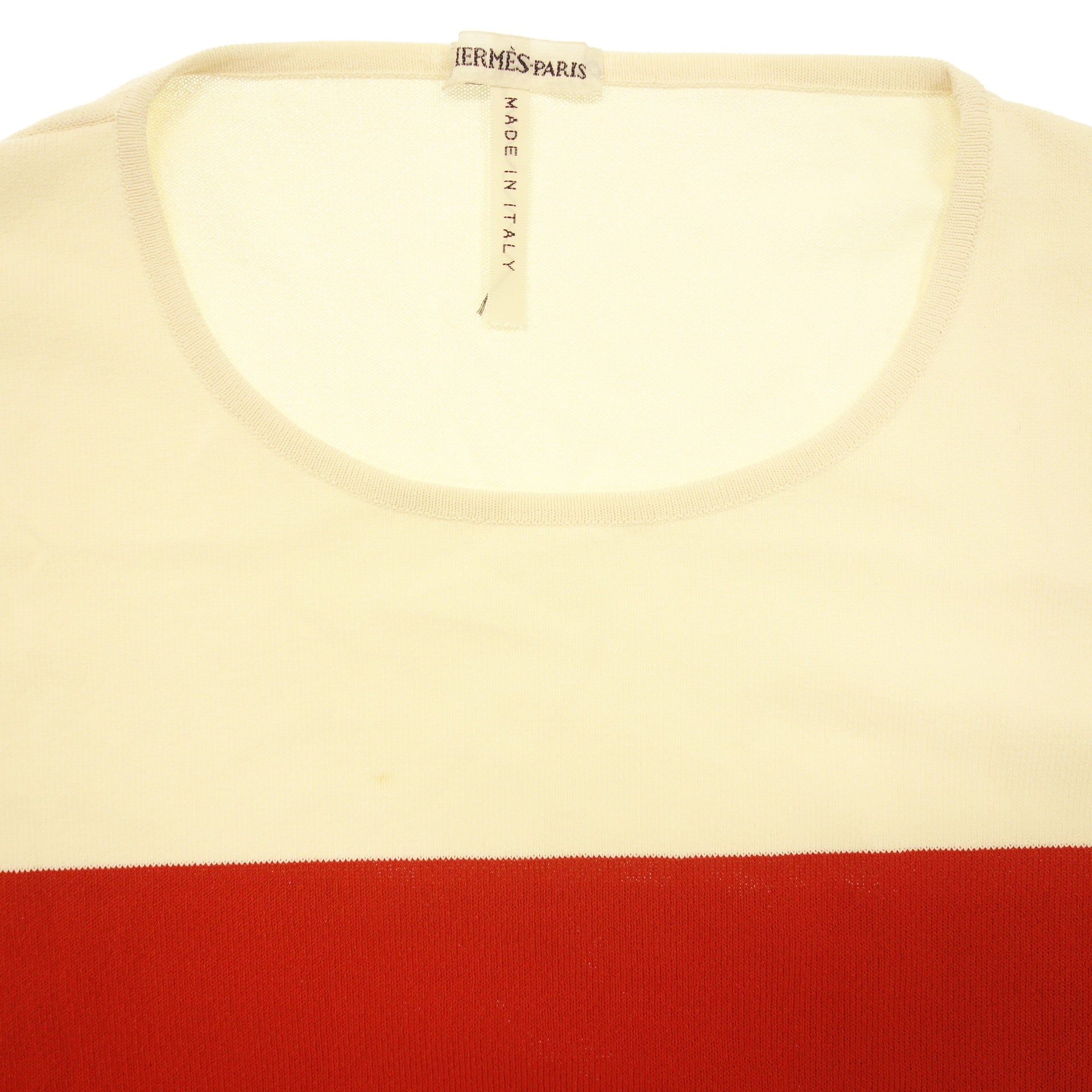 Lulu Hermes エルメス 半袖 Tシャツ ボーダー 赤×白 中古◇エルメス 半袖ニットTシャツ マルジェラ期 ボーダー