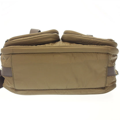 Good condition◆Ginza Wako shoulder bag 2WAY hand nylon leather khaki WAKO [AFE5] 