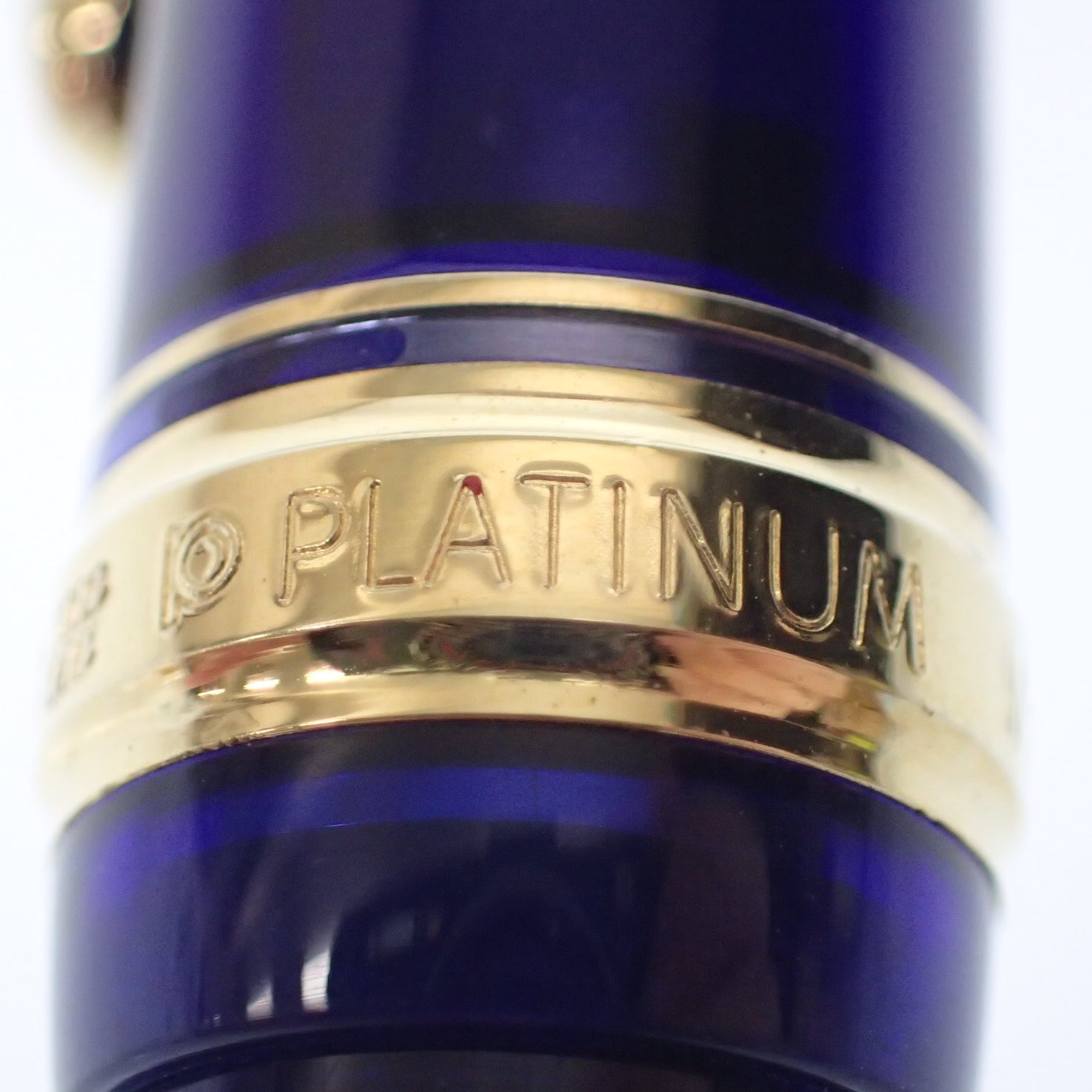 Good condition◆Platinum ballpoint pen knock type blue x gold PLATINUM [AFI16] 