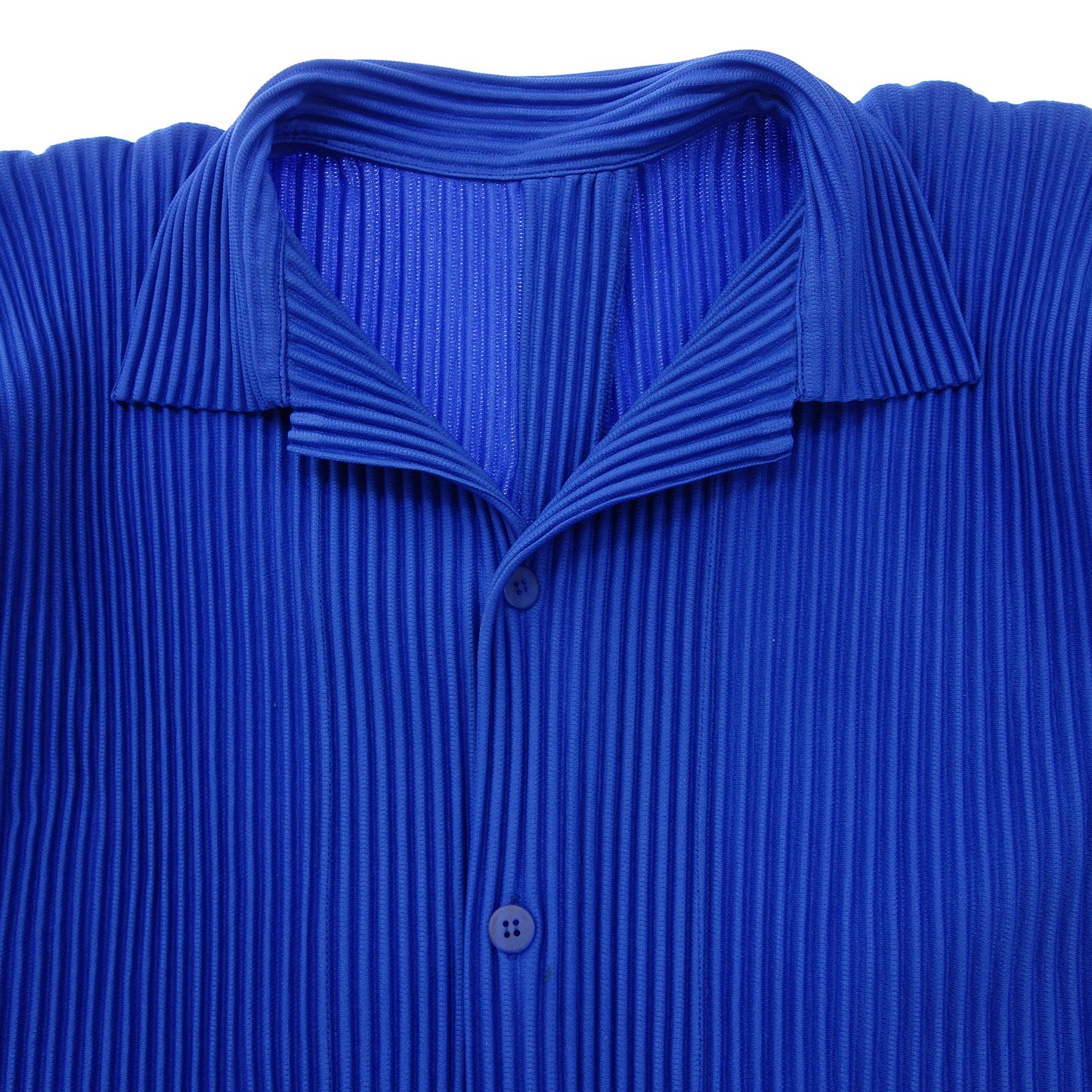 ISSEY MIYAKE HOMME PLISSE 衬衫 短袖 褶裥 HP91JJ123 男士 蓝色 3 ISSEY MIYAKE HOMME PLISSE [AFB49] [二手] 