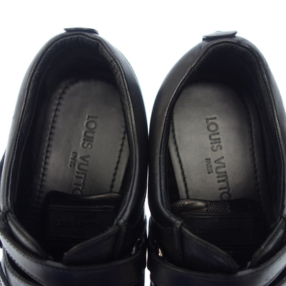 状况良好◆路易威登皮鞋皮带设计 Damier Infini 男士黑色尺寸 7.5 LOUIS VUITTON [AFC16] 