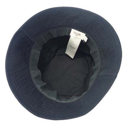 中古◆セリーヌ バケットハット 帽子 ロゴ 2AU5B968P ブラック サイズL CELINE【AFI21】