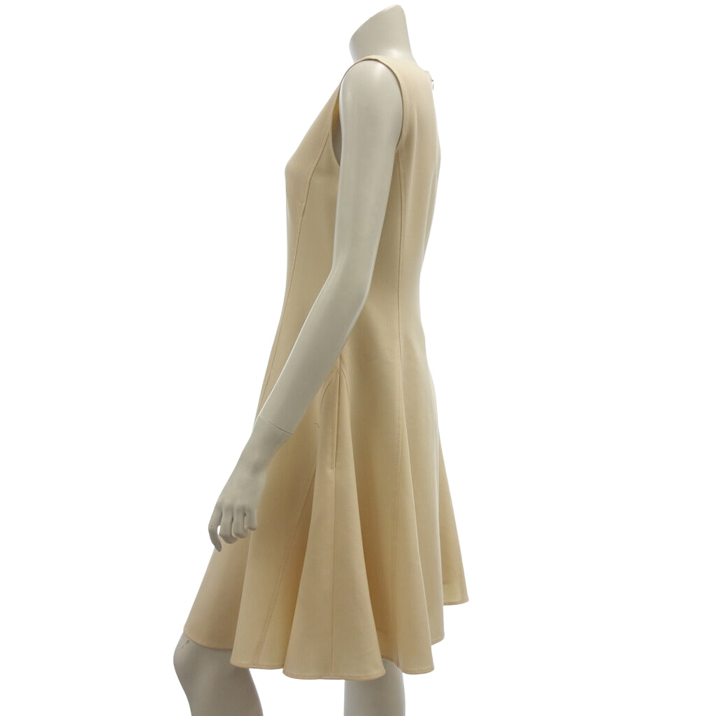 Good condition ◆ ADEAM 41496 Sleeveless dress cotton beige ladies size 2 ADEAM [AFB2] 