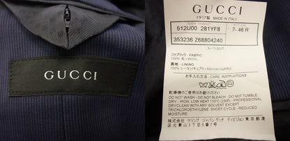 中古◆グッチ スーツセットアップ 2Bジャケット ウール ネイビー 353236 46 メンズ GUCCI【AFA15】