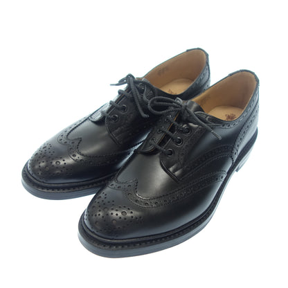 Like new ◆ Tricker's Burton Brogue Shoes 5633/10 UK9 Men's Black Wing Tip BOURTON Tricker's [AFD7] 