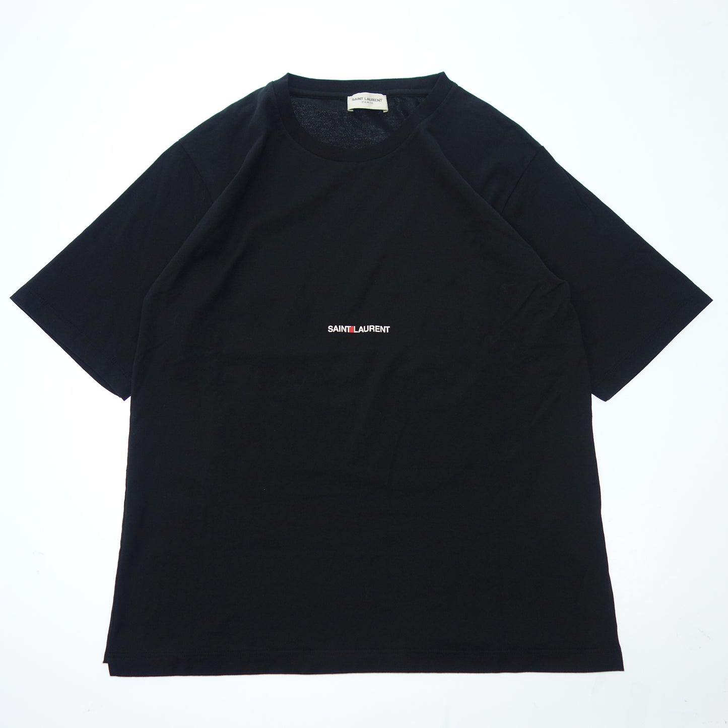 極美品◆サンローラン Tシャツ ロゴプリント 16SS 460876 レディース 黒 XS SAINT LAURENT【AFB30】