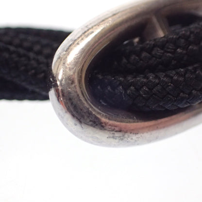 Good condition◆Hermes Bracelet Chaine d'Ankle Skipper 925 x Fabric Black x Silver HERMES [LA] 