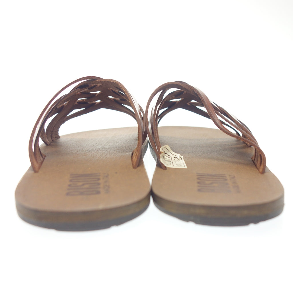 Like new◆Bison sandals leather men's size 40 brown BISON [AFD9] 