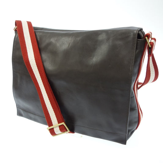 Used BALLY leather shoulder bag box black BALLY [AFE2] 
