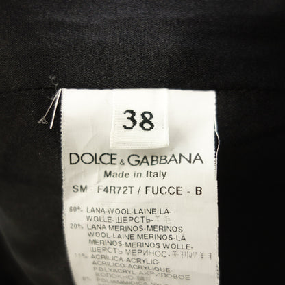 美品◆ドルチェ&ガッバーナ スカート レースデザイン ウール×アクリル サイズ38 レディース 黒 DOLCE&GABBANA【AFB21】