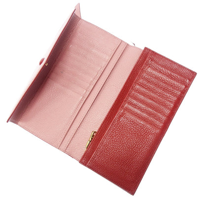 Used ◆ Miu Miu long wallet Madras love letter pink gold hardware miumiu [AFI20] 