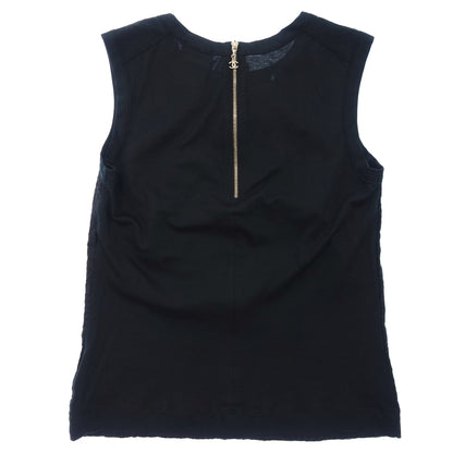 CHANEL Sleeveless Cut and Sewn Tops 09A Clover Silk Ladies 34 Black CHANEL [AFB22] [Used] 