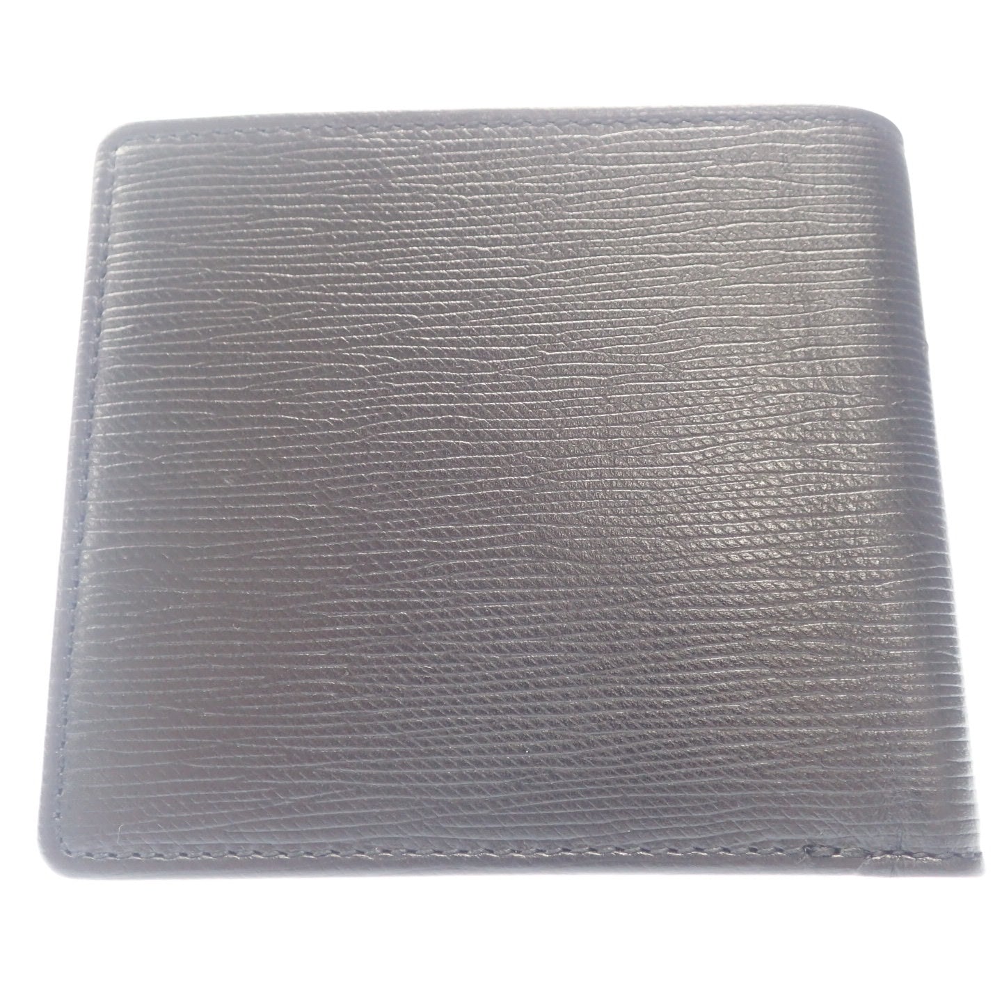 Like new ◆ BOSS Italian embossed leather wallet logo plate BOSS [AFI1] 