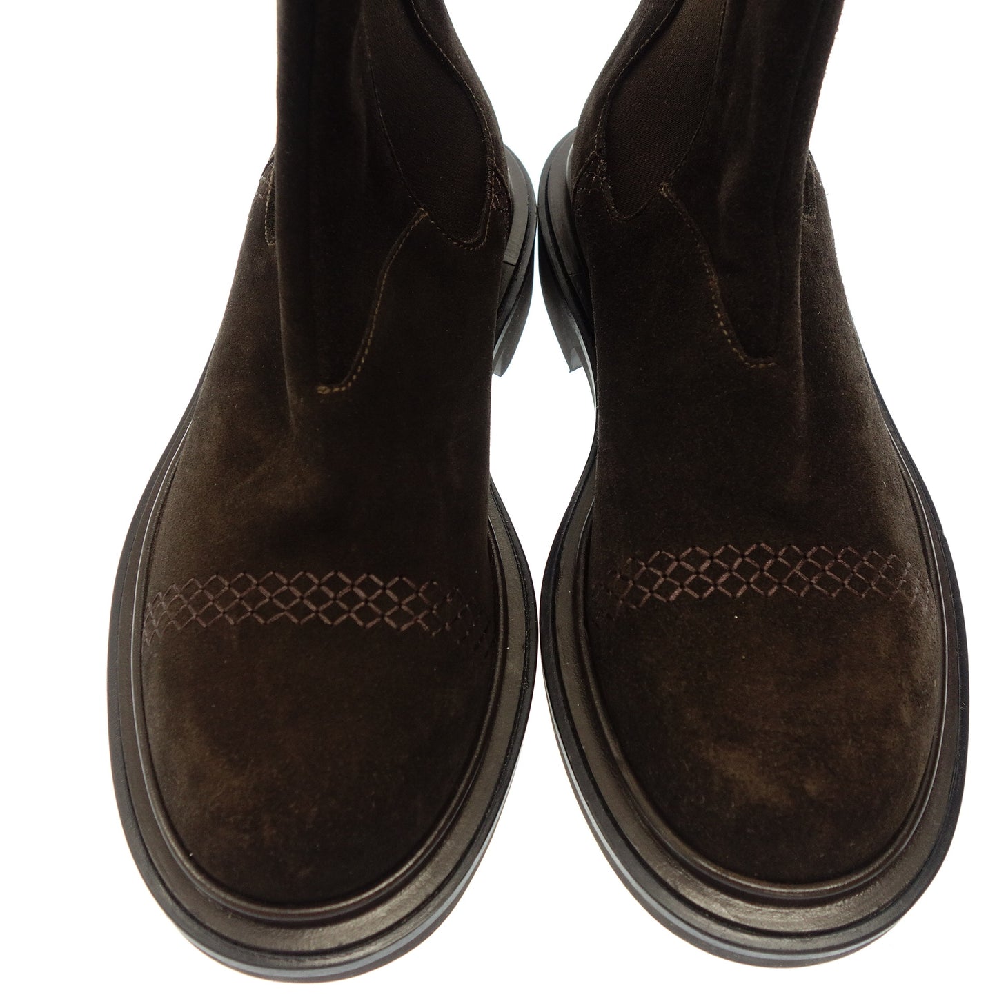 如同全新 ◆ Giorgio Armani 皮鞋 Side Gore 靴子绒面革男式 6 棕色 X2M298 GIORGIO ARMANI [AFC33] 