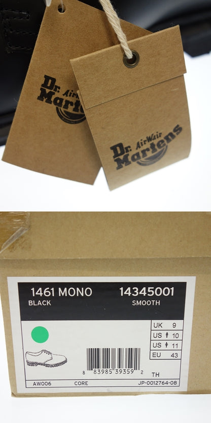 未使用◆ドクターマーチン レザーシューズ プレーントゥ 1461 MONO 3ホール メンズ 9 ブラック Dr.Martens【AFD2】