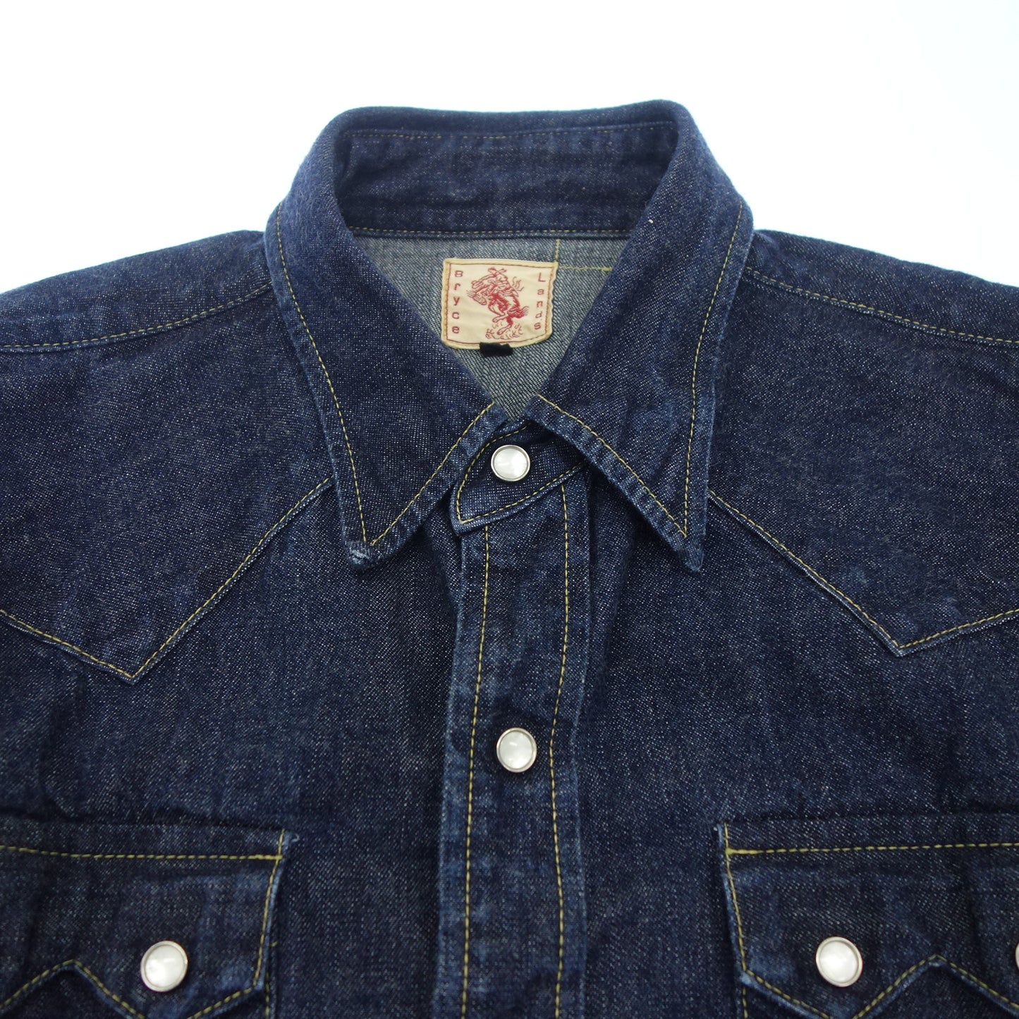 BRYSELAND'S Denim Western Shirt Men's Indigo 38 BRYSELAND'S [AFB42] [Used] 