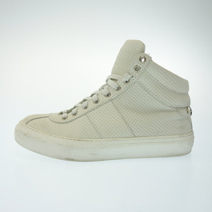 Used ◆JIMMY CHOO sneakers high-cut star studs punching made in Italy men's 39 white JIMMY CHOO [AFD5] 